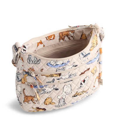 Vera Bradley Women's Outlet Cotton Trio Zip Hipster Crossbody Bag A Cat's Life — фото 3