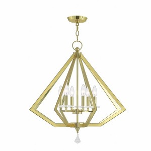 Livex Lighting Diamond 6 - Light Chandelier in  Polished Brass - 1 of 2