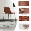 TiramisuBest 26 inch Counter Height Bar Stools Set of 2 Leather Barstool with Back and Metal Leg Modern Bar Stools for Kitchen Island Pub Li - 4 of 4
