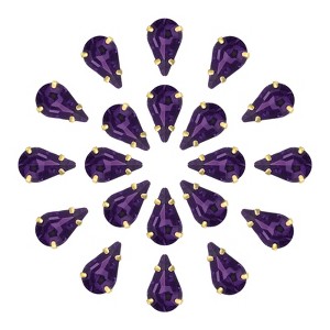 Unique Bargains Glass Craft Embellishments Flat Back Four Claws Teardrop Gems 20 Pcs - 1 of 4