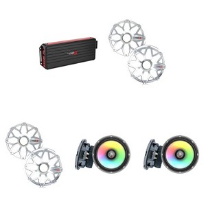 Cerwin Vega Marine VCU84 Amplifier with (2) SM65F4 RPM Stroker 6.5" Marine RGB Speakers and White/Stainless Grilles - 1 of 4