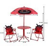 Costway Kids Patio Set Table And 2 Folding Chairs w/ Umbrella Beetle Outdoor Garden Yard - 3 of 4