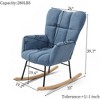 Rocking Chair, Teddy Upholstered Glider Rocker Chairs, Accent Chair Padded Seat with High Backrest Armchair for Living Room Bedroom - 3 of 4