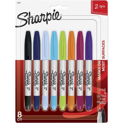 Sharpie 8pk Permanent Markera Twin Tip Multicolored