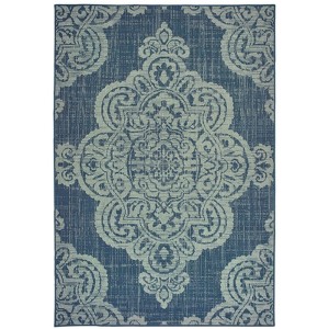 Oriental Weavers Marina 5929B Navy/ Grey Indoor/Outdoor Area Rug - 5'3" x 7'6" - 1 of 3