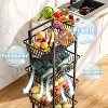 4 Tier Rolling Fruit Vegetable Basket Cart, Metal Wire Kitchen Storage Organizer - 2 of 4