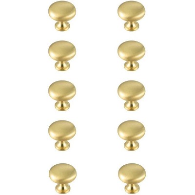 Elegant Lighting Cadon 1.2Inch Diameter Brushed Gold Mushroom Knob Multipack (Set of 10)