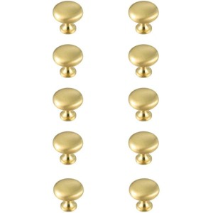 Elegant Lighting Cadon 1.2Inch Diameter Brushed Gold Mushroom Knob Multipack (Set of 10) - 1 of 4