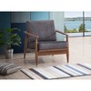Fabric Accent Chair with Rubber Wood Frame, Full Foam Removable Cushion, Finish Comfortable Seating - 3 of 4