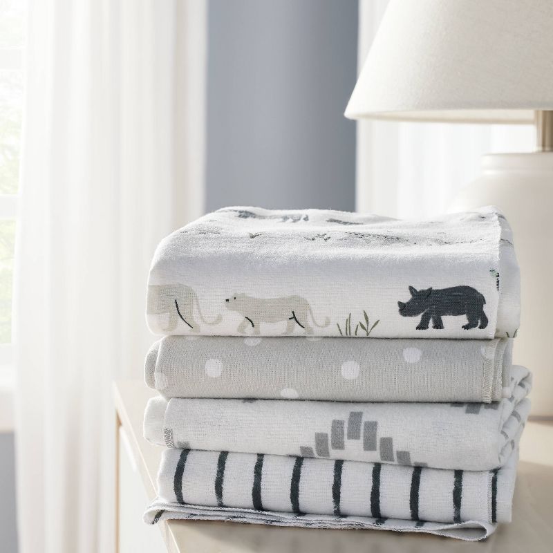 Flannel Baby Blanket - Cloud Island&#8482; Two by Two Animals - 4pk, 3 of 5