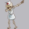 Men's Design By Humans Halloween Dabbing Funny Skeleton Nurse RN Costume Gift By COVI Tank Top - 2 of 4