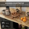 HOMCOM Rolling Kitchen Island Cart, Bar Serving Cart, Compact Trolley on Wheels with Wood Top, Shelves & Drawers for Home Dining Area, Black - 4 of 4
