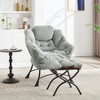 KTMBDW Lazy Chair with Ottoman, Modern Lounge Accent Chair with Armrests and a Side Pocket, Leisure Sofa Armchair, Reading Armchair for Small Space - 2 of 4