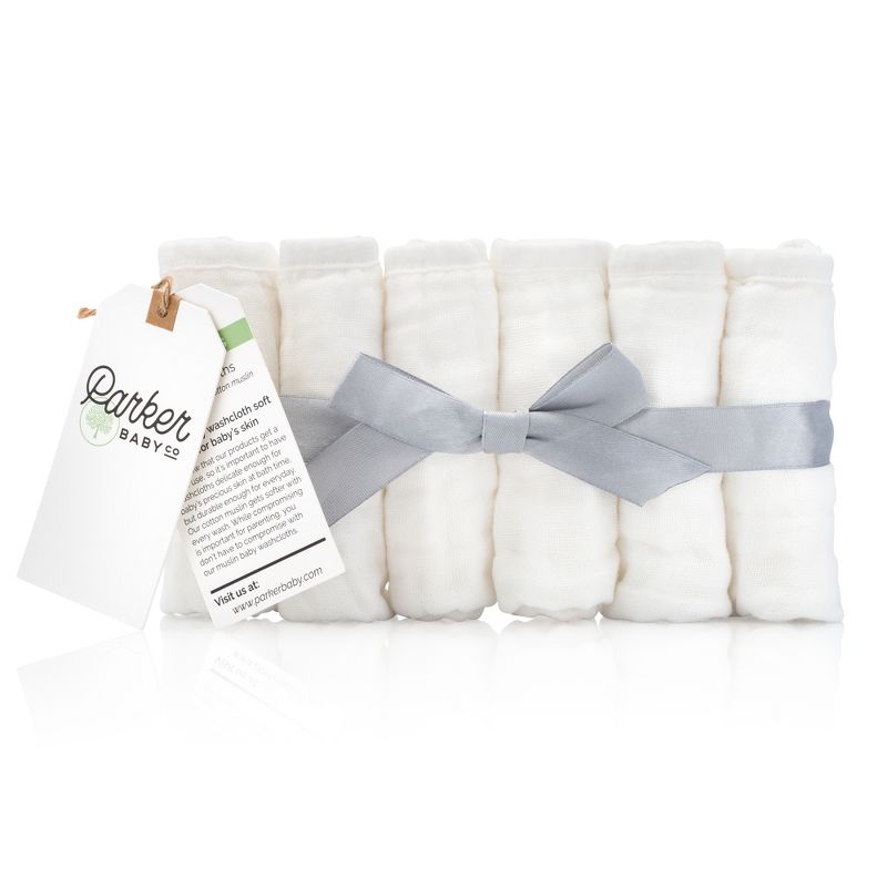 Parker Baby Co. White Cotton Washcloths - 6 Pack, 1 of 11