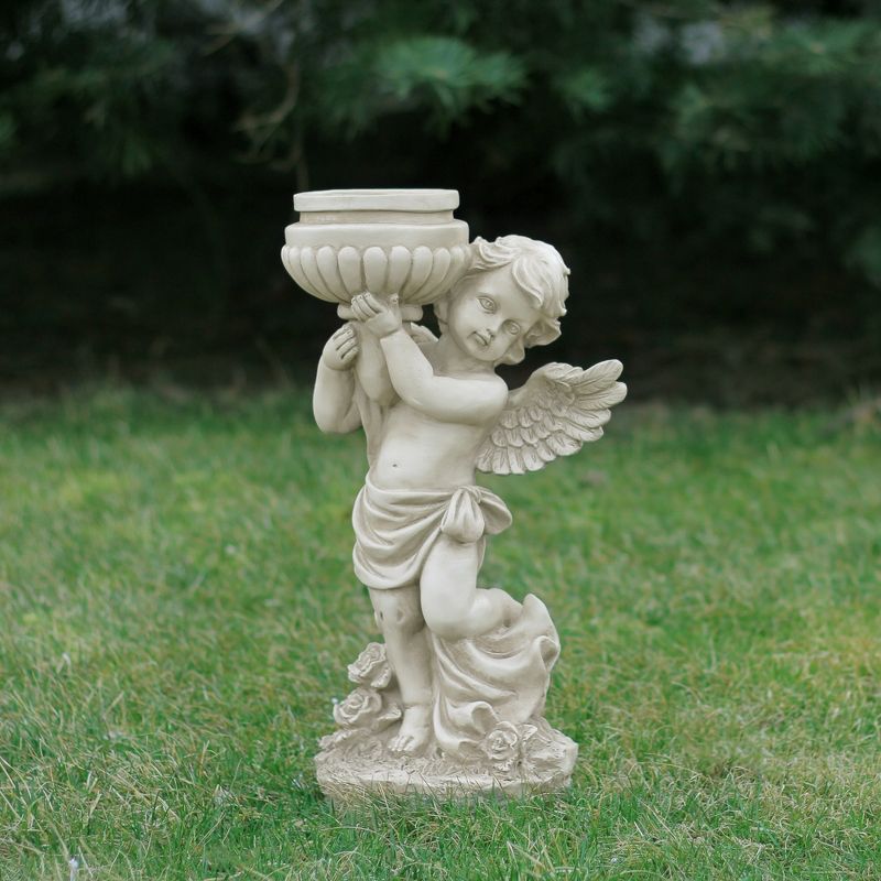 Northlight 17.5" Angel Cherub Holding a Birdbath Outdoor Garden Statue, 2 of 7