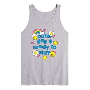 Men's - Instant Message - Cute Gay Ready Slay Graphic Tank Top - 1 of 3