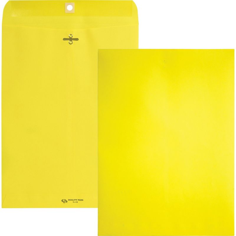 Quality Park Fashion Color Clasp Envelope 9 x 12 28lb Yellow 10/Pack 38736, 1 of 2