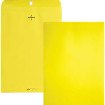 Quality Park Fashion Color Clasp Envelope 9 x 12 28lb Yellow 10/Pack 38736