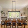 LLHZSY 38 3/5" Black Linear Chandelier with Crystal Shades, Modern 5-Light Island Pendant Ceiling Fixtures - 4 of 4