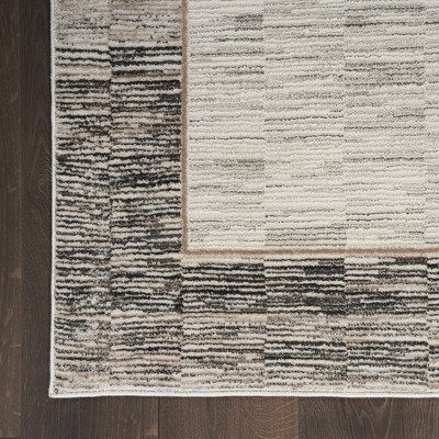 Modern Abstract Shimmer Grey Black Synthetic Rug - 7'10" x 9'10"
