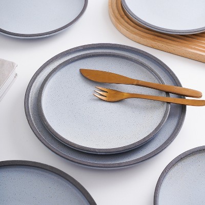 Blue and Grey Ceramic 16-Piece Dinnerware Set