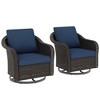 UPTION 2-person Outdoor Patio Rattan Swivel Rocking Chair - 2 of 4