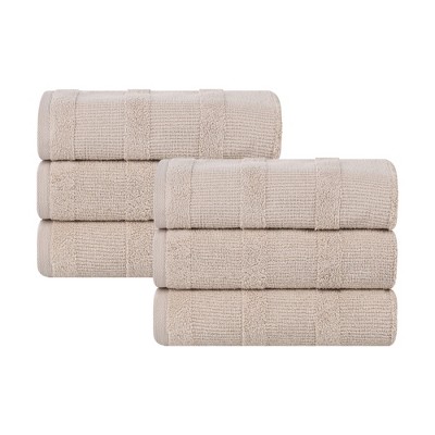 Ribbed Cotton Highly Absorbent Medium Weight Bath Towels, Set of 3 by Blue Nile Mills