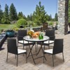 Tangkula 4 PCS Patio Wicker Rattan Dining Chairs Outdoor Arm Cushioned Seats Armrest Garden - 2 of 4