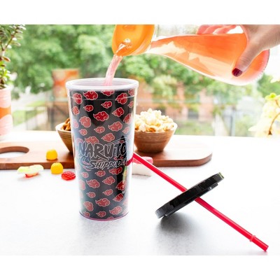 Naruto Shippuden Akatsuki 20-Ounce Black Plastic Travel Tumbler