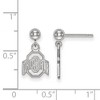Black Bow Jewelry 14k White Gold Ohio State Buckeyes NCAA Dangle Earrings - 2 of 3