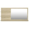 CLIHOME Mirror Engineered Wood, Acrylic Medium Bathroom Mirror Cabinet with 3 Shelves - 4 of 4