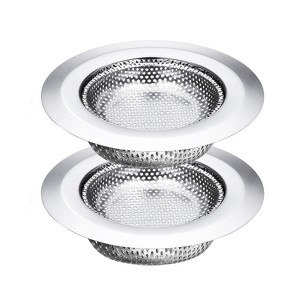Garnen 2 Pack Kitchen Sink Drain Strainer, Stainless Steel Mesh Sink Strainer Basket, Sink Food Catcher, Shower Drain Hair Catcher For Bathroom, 3.5" - 1 of 4