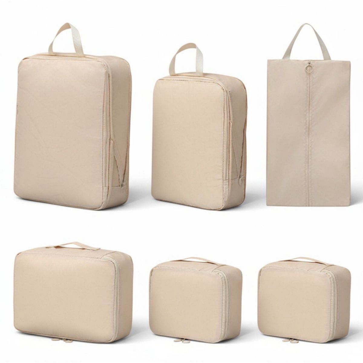 Alilang 4-Piece Compression Packing Cube Set with Zipper Closure and Carry Handles Design