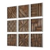 Uttermost Bryndle Rustic Wooden Squares Set of 9 – Fir & MDF Wall Art, 12.5" Each, Natural Wood Finish - 4 of 4