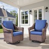 Buenhomino Outdoor Swivel Rocker Patio Chairs of 2 with Thick Cushions, Wicker Patio Furniture Set Swivel Rocking Glider Chairs with High Back - 2 of 4