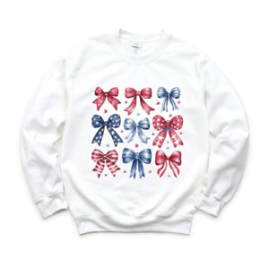 Simply Sage Market Coquette Bow Chart Stars And Stripes Sweatshirt - 1 of 4