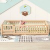 Streamdale Full Size Bed Floor Bed with Safety Guardrails and Door for Kids, Natural - 2 of 4