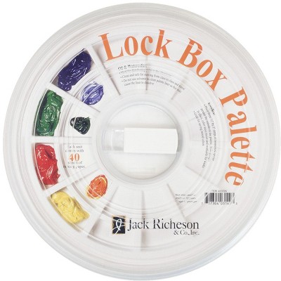 Jack Richeson Lock Box Palette System with Cover and 40 Paper Liners, White