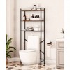 Over Toilet Storage 3 - Tier 2 - Tier Bathroom Organizer Freestanding Shelf with Adjustable Feet Rustic Brown and Black - 2 of 4