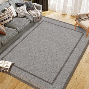 Washable Indoor Area Rug, Ultra Thin Non Slip Stain Resistant Floor Mat, Low Pile Soft Carpet for Living Room Dining Room Bedroom - 1 of 4