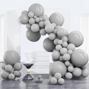 PartyWoo Balloons Gray Matte 18 12 10 5 Inch 100 pcs - 1 of 4