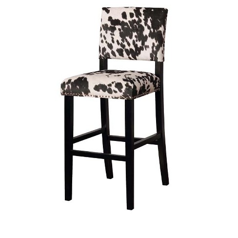 Linon Clayton Black Cow Print Bar Stool Target