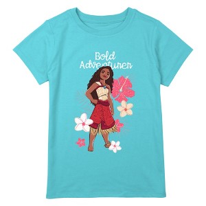 Girl's Moana 2 Bold Adventurer Moana Floral T-Shirt - 1 of 3