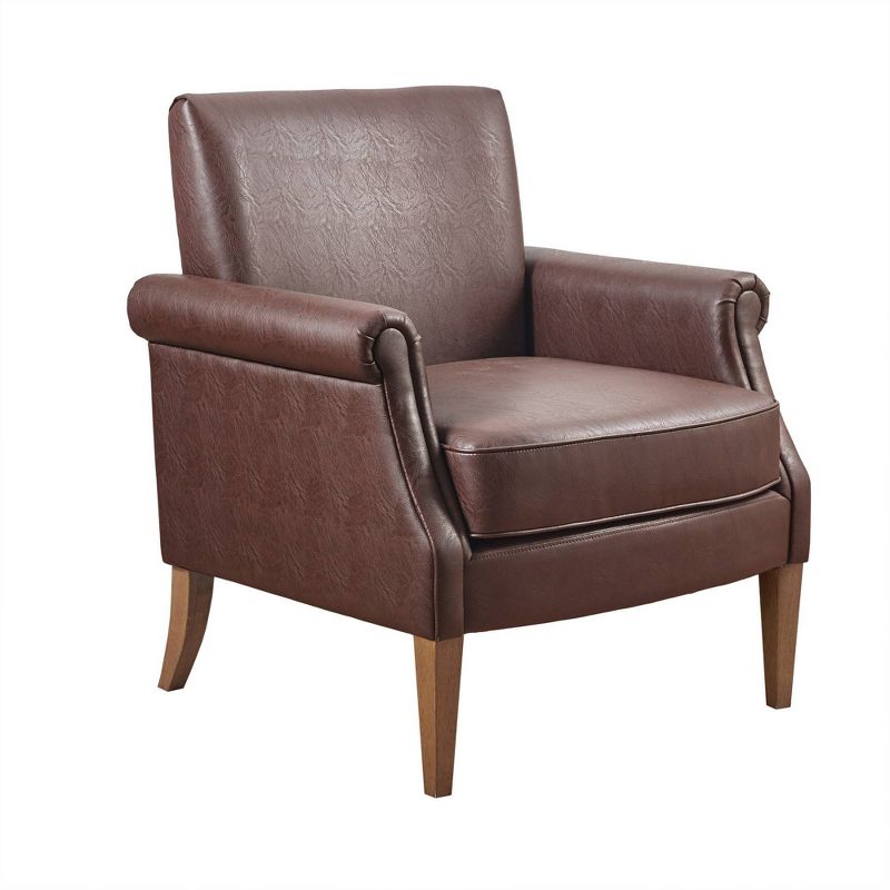 Bernay Faux Leather Accent Arm Chair Brown - Madison Park, 3 of 11
