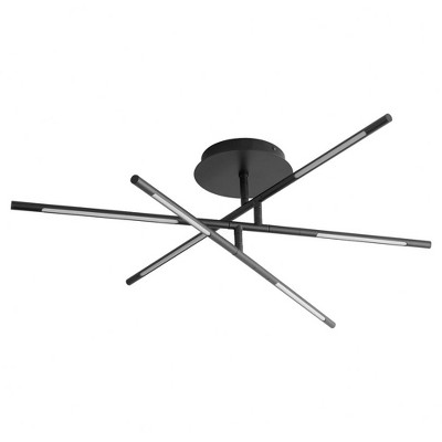 Oxygen Lighting Palillos 6 - Light Flush Mount in  Black