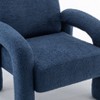SEYNAR Modern Teddy Upholstered Accent Chair with Tubular Multifunctional Legs for Living Room,Navy, 28.3''W*30.1''D*28.1''H - 4 of 4