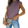 Clearlove Women's Mock Neck Knit Sweater Vest Sleeveless Casual Trendy Summer Ribbed Pullover Tank Tops - 2 of 4