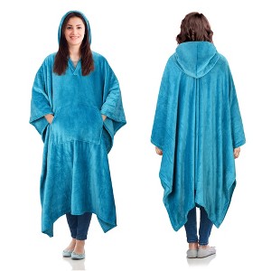 Catalonia Hooded Wearable Blanket for Adult Women Men, Fleece Wrap Blanket Cape with Hood | Warm, Soft, Cozy, Snuggly | Comfort Gift - 1 of 4