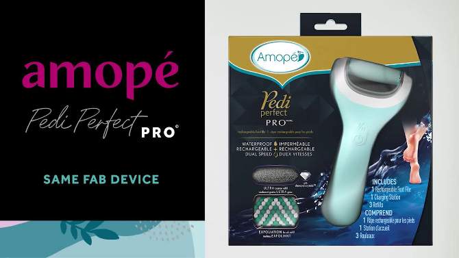 Amope Pedi Perfect Wet Dry Electronic Pedicure Foot File and Callus Remover - 1ct, 2 of 12, play video