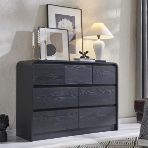 Mastgoal Modern 6 Drawer Vertical Dresser - 47'' Wood Storage Cabinet with Assembly, Chest of Drawers for Bedroom & Living Room - 1 of 4